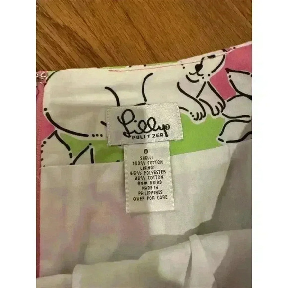 Vintage Lilly Pulitzer Skirt French Fried Size 8 Pink Panther White Label - Picture 2 of 7